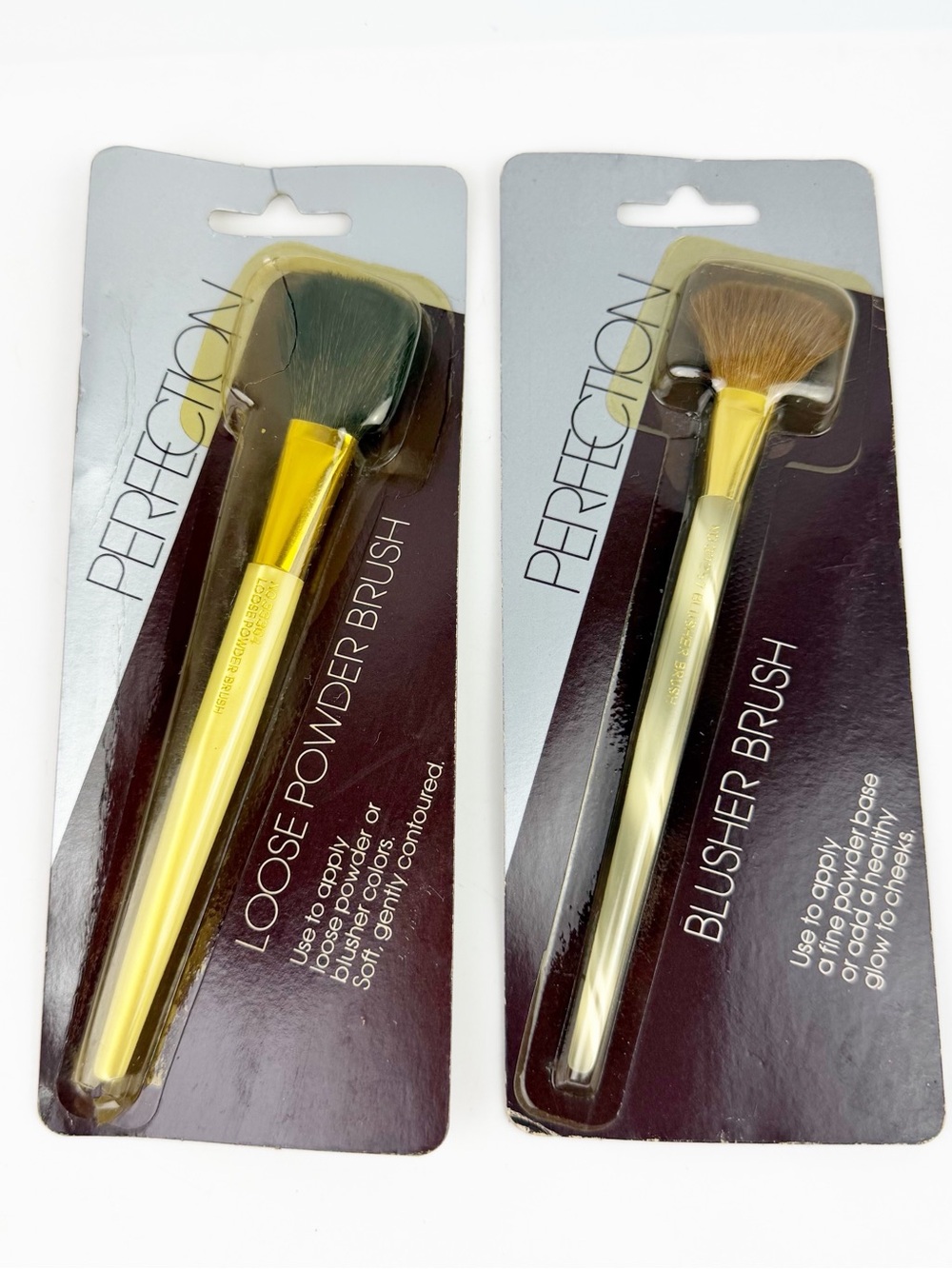 Vintage Perfection Makeup Brushes Loose Powder & Blusher Japan Walgreens 80s NOS